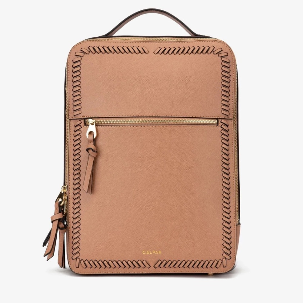 Calpak Kaya Caramel Backpack with Braided Detail